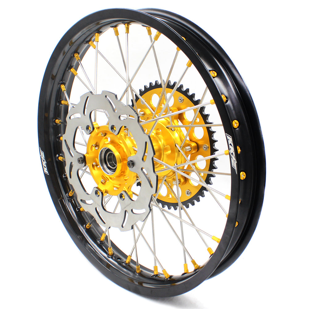 KKE 21 & 19 MX Dirt Bikes Rims For SUZUKI RM125 RM250 1996-2000 Gold Nipples - Howling Moto