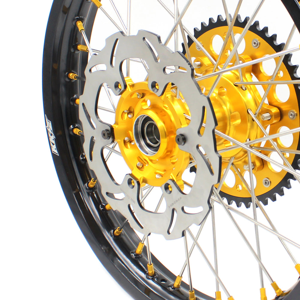 KKE 21 & 19 MX Dirt Bikes Rims For SUZUKI RM125 RM250 1996-2000 Gold Nipples - Howling Moto