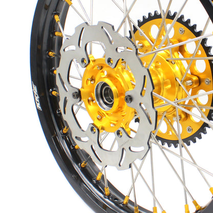 KKE 21 & 19 MX Dirt Bikes Rims For SUZUKI RM125 RM250 1996-2000 Gold Nipples - Howling Moto