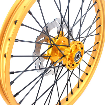 KKE 21 & 19 Gold Rims For Suzuki RM125 2001-2007 RM250 2001-2008 Off Road Wheels - Howling Moto