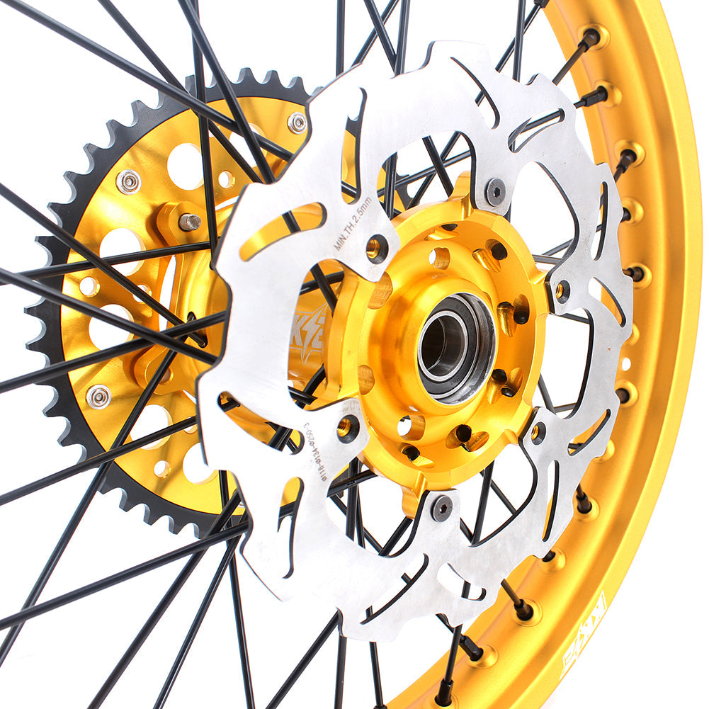 KKE 21 & 19 Gold Rims For Suzuki RM125 2001-2007 RM250 2001-2008 Off Road Wheels - Howling Moto