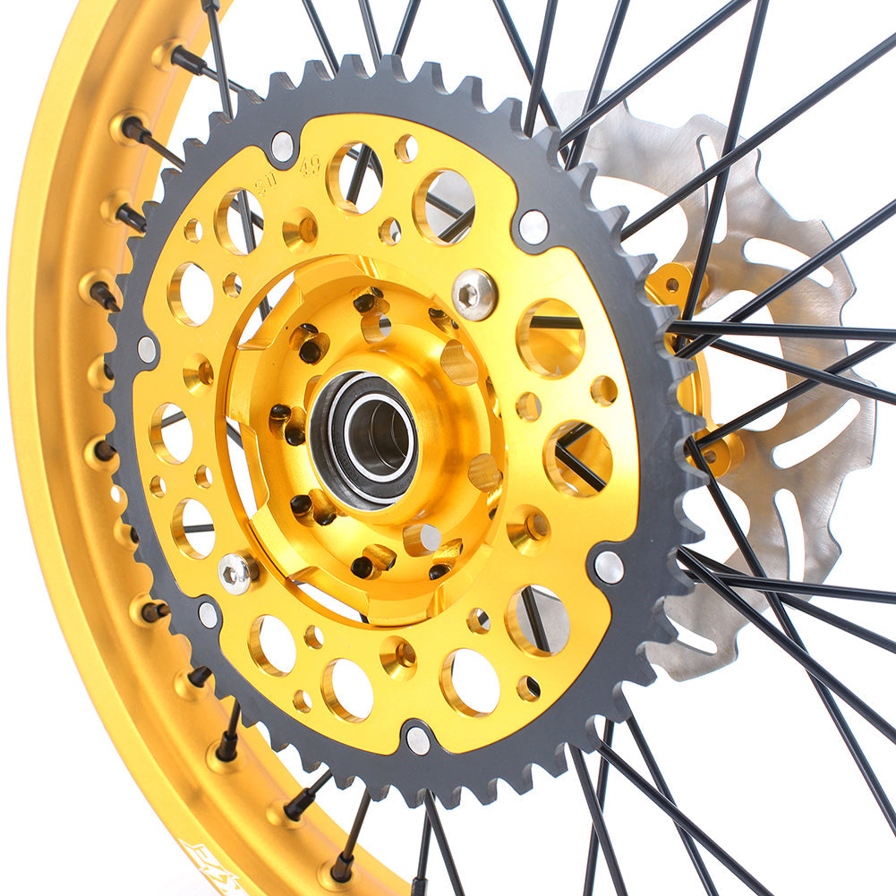 KKE 21 & 19 Gold Rims For Suzuki RM125 2001-2007 RM250 2001-2008 Off Road Wheels - Howling Moto