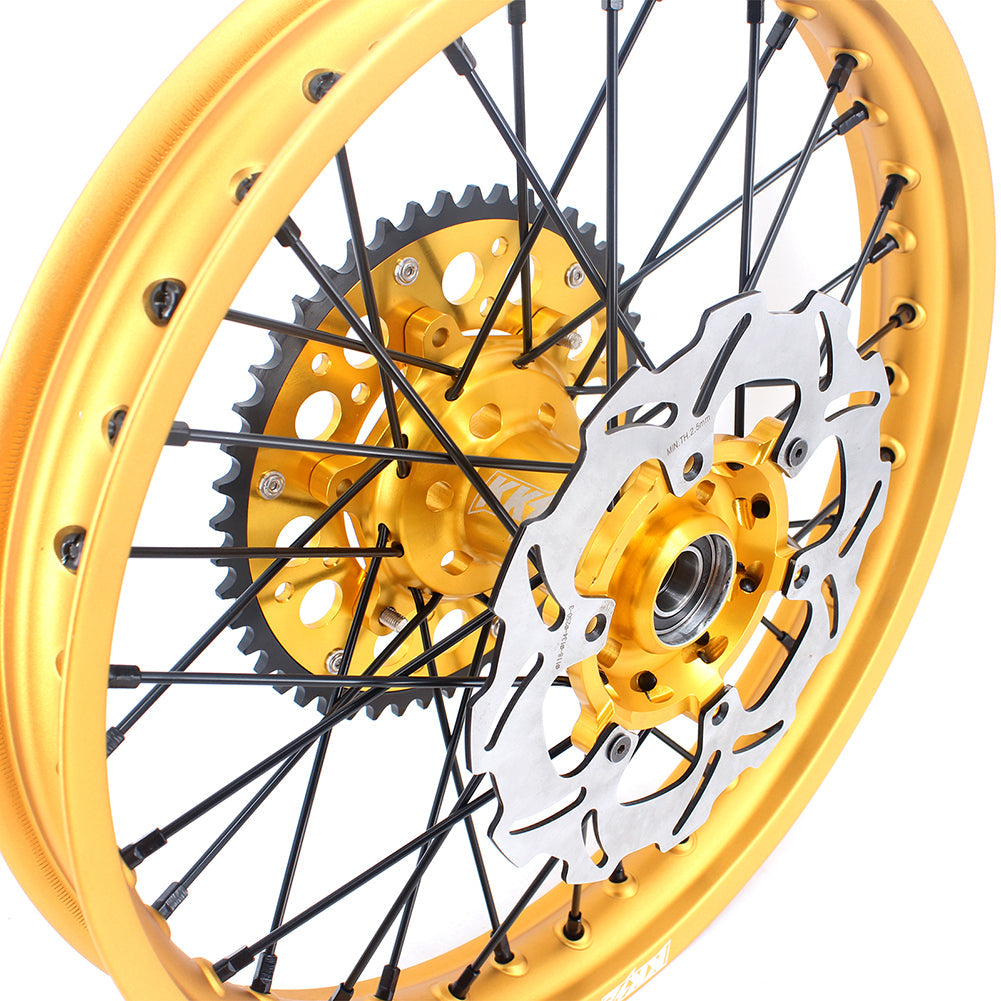 KKE 21 & 19 MX Gold Wheels for Suzuki RM125 RM250 1996-2000 Black Spoke - Howling Moto