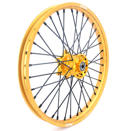 KKE 21 & 19 MX Gold Wheels for Suzuki RM125 RM250 1996-2000 Black Spoke - Howling Moto