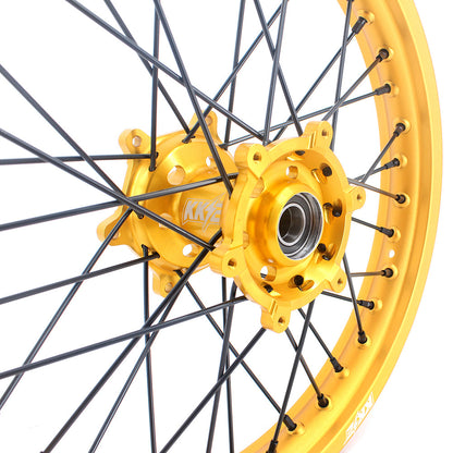 KKE 21 & 19 MX Gold Wheels for Suzuki RM125 RM250 1996-2000 Black Spoke - Howling Moto
