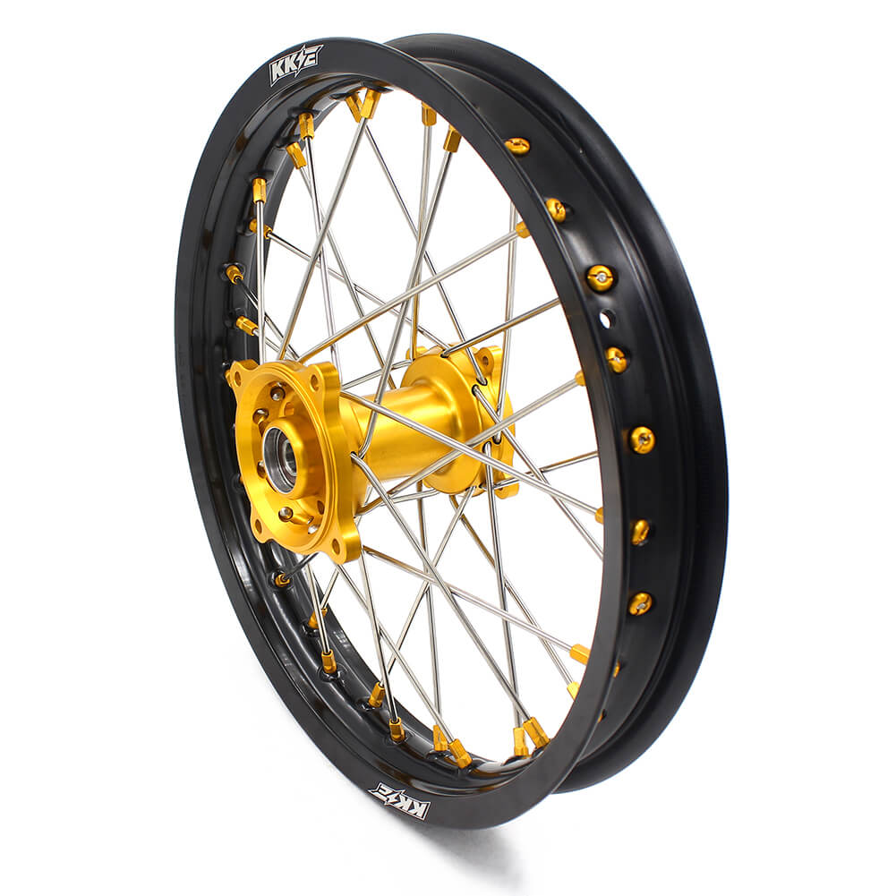 KKE 17/14 RM80 1993-2001 RM85 2002-2023 For SUZUKI Kid's Small Wheels Rims Gold Nipples - Howling Moto