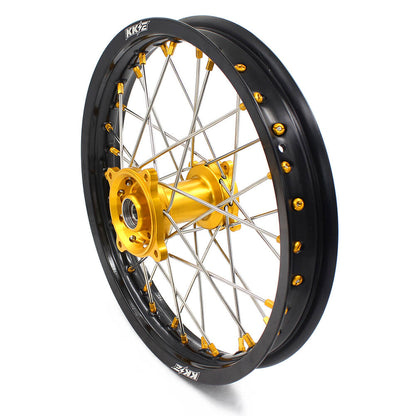 KKE 17/14 RM80 1993-2001 RM85 2002-2023 For SUZUKI Kid's Small Wheels Rims Gold Nipples - Howling Moto