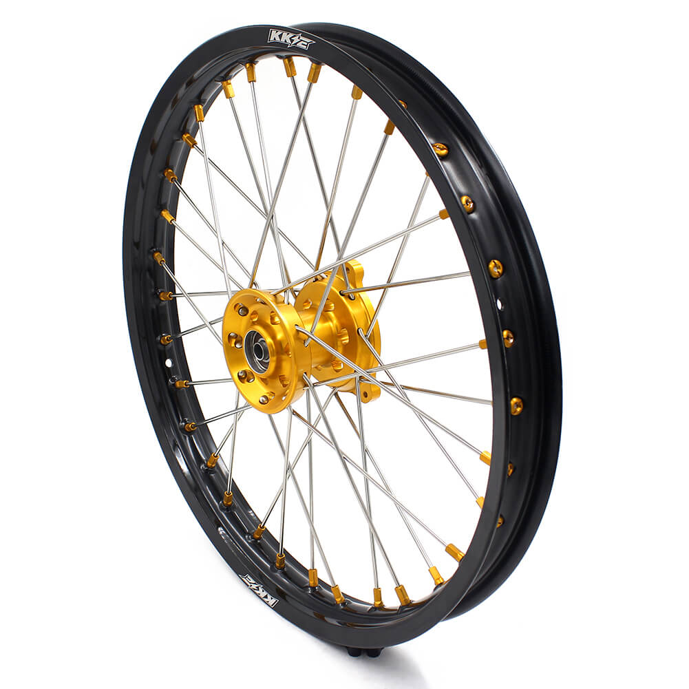KKE 17/14 RM80 1993-2001 RM85 2002-2023 For SUZUKI Kid's Small Wheels Rims Gold Nipples - Howling Moto