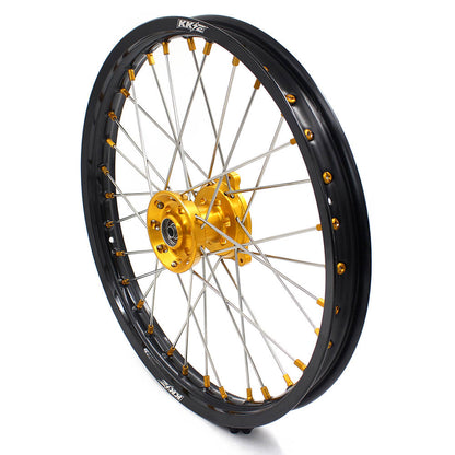 KKE 17/14 RM80 1993-2001 RM85 2002-2023 For SUZUKI Kid's Small Wheels Rims Gold Nipples - Howling Moto