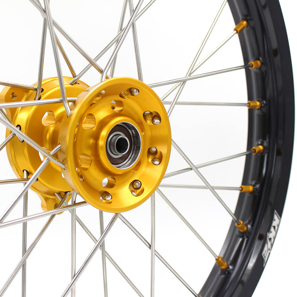 KKE 17/14 RM80 1993-2001 RM85 2002-2023 For SUZUKI Kid's Small Wheels Rims Gold Nipples - Howling Moto