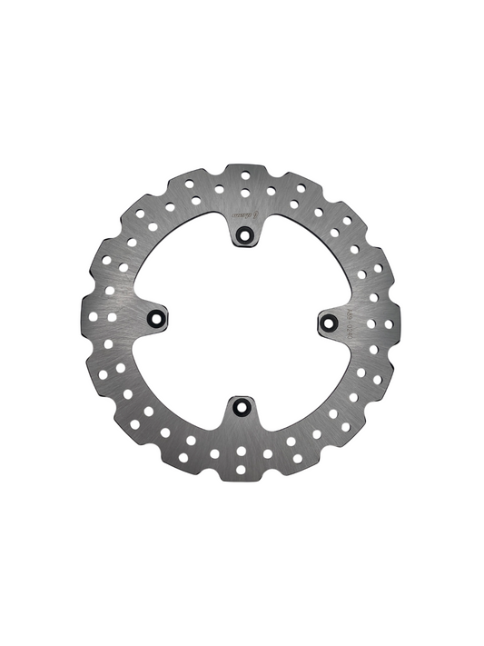 HUSKY 240mm rear fixed rotor by Warp9Racing, shown in black with vented design for enhanced braking performance