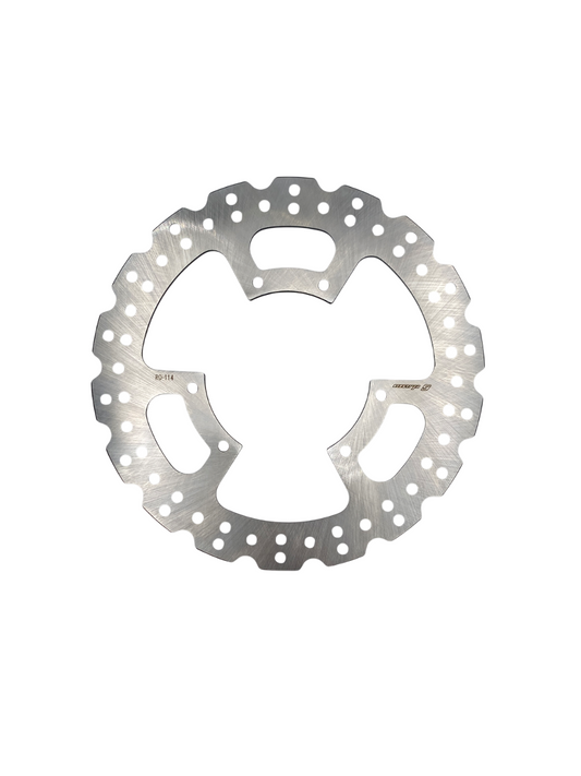 Honda 240mm front fixed rotor by Warp9Racing, shown in black with mounting holes and detailed surface texture.