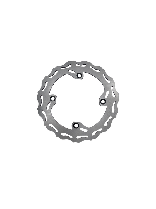 KAWASAKI 220mm rear fixed rotor by Warp9Racing, showing the metal brake rotor with vented design and mounting holes.