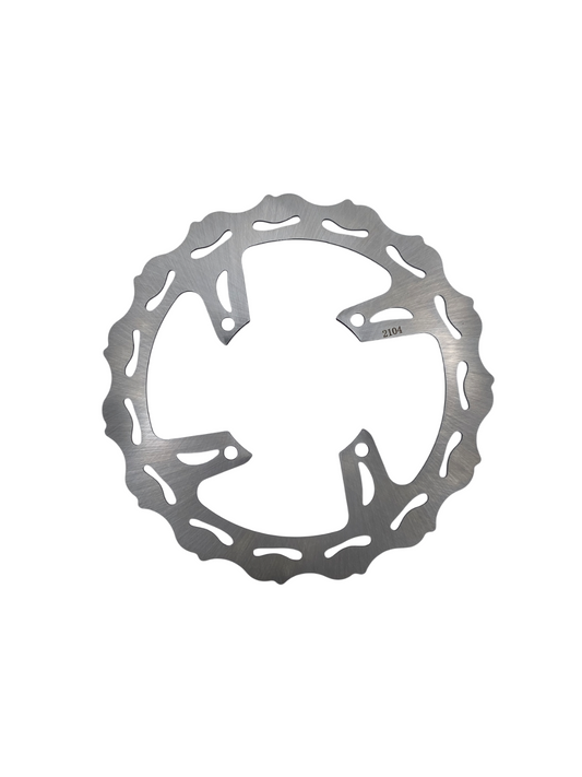 KAWASAKI 270mm front fixed rotor by Warp9Racing, shown in silver with drilled holes for improved braking performance.