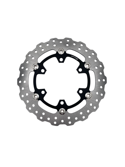 Warp9Racing DR650 290mm front floating brake rotor with vented design for improved cooling and performance.