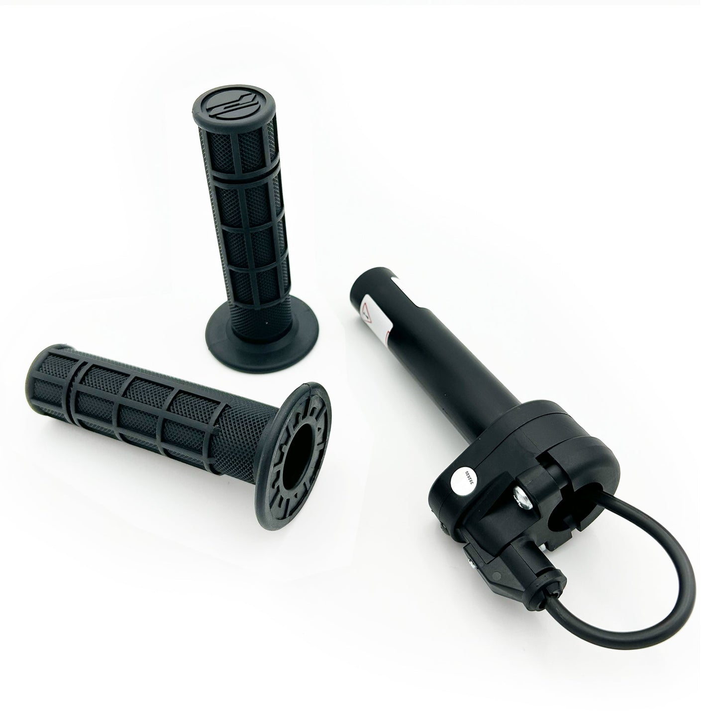 Black Magura 1/4 turn electronic throttle by eDirtyBike with grip for DirtBike or Mantis Mini e-bike.