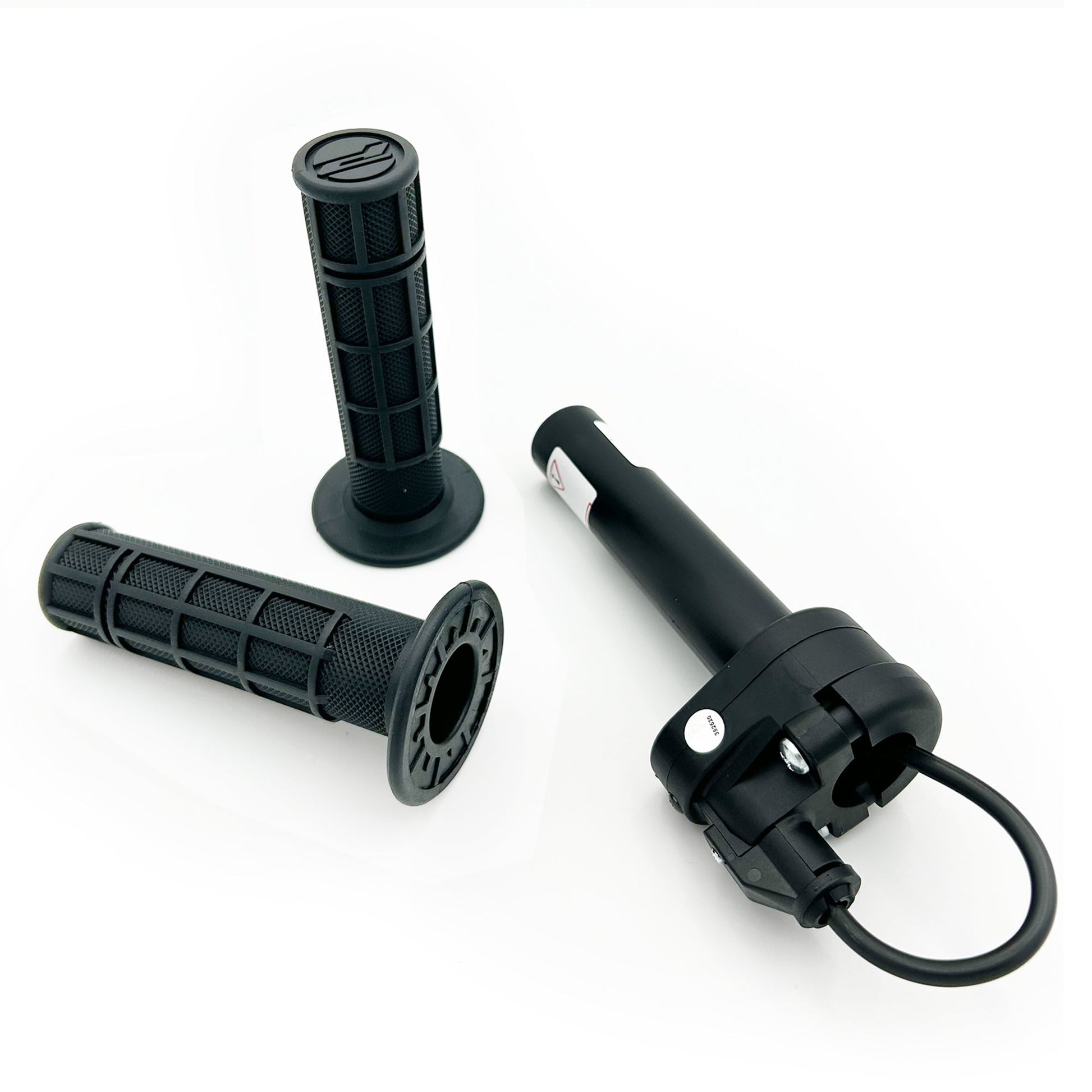 Black Magura 1/4 turn electronic throttle by eDirtyBike with grip for DirtBike or Mantis Mini e-bike.