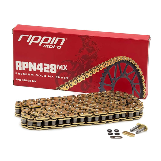 RPN428MX Premium Gold MX O-Ring Chain for E-Ride PRO 3.0/SR, Talaria MX5 & Altis Sigma - Howling Moto