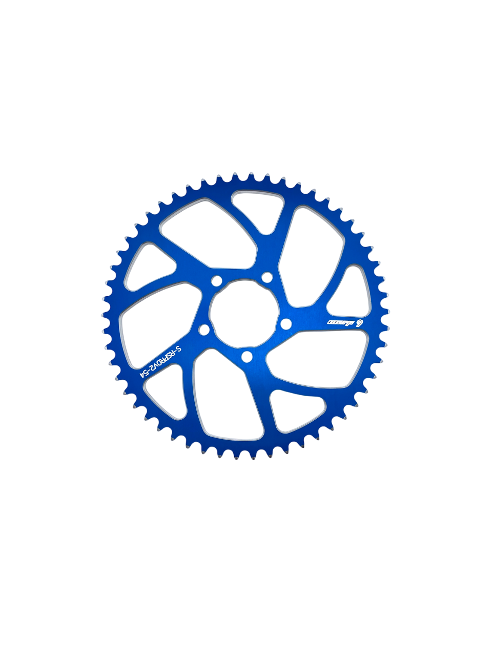 Warp 9 Racing E-Moto rear sprocket in aluminum and stainless steel, 40 to 64 teeth for Surron, Talaria, and other electric motorcycles.