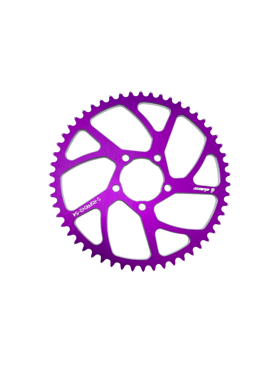 Warp 9 Racing E-Moto rear sprocket, aluminum and stainless steel, 54-tooth, compatible with Surron and Talaria electric bikes.