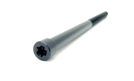 Warp9Racing Stem Lock Replacement Bolt for bicycles, T45 steel bolt with threaded design, shown in close-up view.