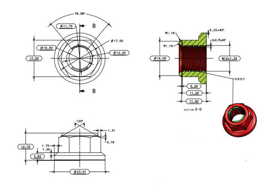 Warp 9 Titanium rear axle nut for Talaria electric scooter, replacement part by Warp9Racing, shown in the image.