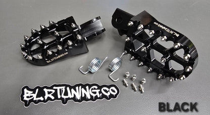 FOOT PEGS FOR STRIKE SHADOW 48v 60v 72v 2026 MODELS BILLET ALUMINUM WITH STAINLESS STEEL TEETH BY BLR TUNING