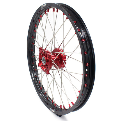 KKE 21 & 19 Wheels for Suzuki RMZ250 2007-2024 RMZ450 2005-2024 Red Nipples - Howling Moto