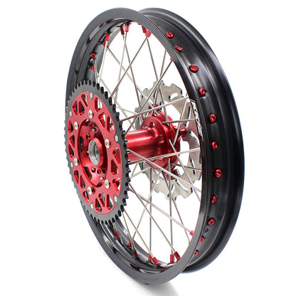 KKE 21 & 19 Wheels for Suzuki RMZ250 2007-2024 RMZ450 2005-2024 Red Nipples - Howling Moto