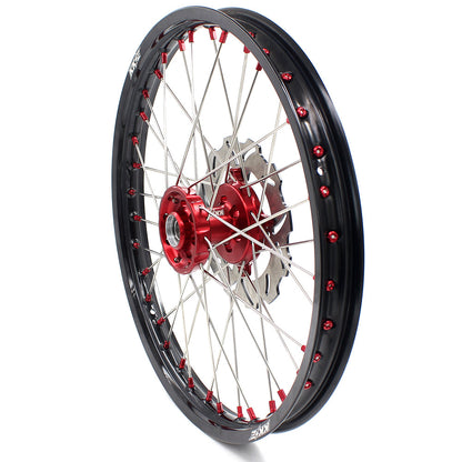 KKE 21 & 19 Wheels for Suzuki RMZ250 2007-2024 RMZ450 2005-2024 Red Nipples - Howling Moto