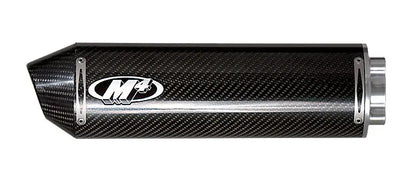 Carbon fiber bolt-on M4 exhaust for 2001-2003 Suzuki GSXR 600 motorcycle, showcasing sleek side view and exhaust piping.