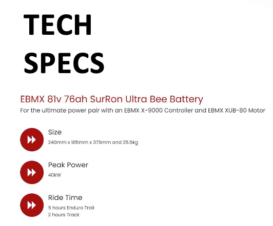 EBMX High Power Batteries for Surron Ultra Bee - Howling Moto