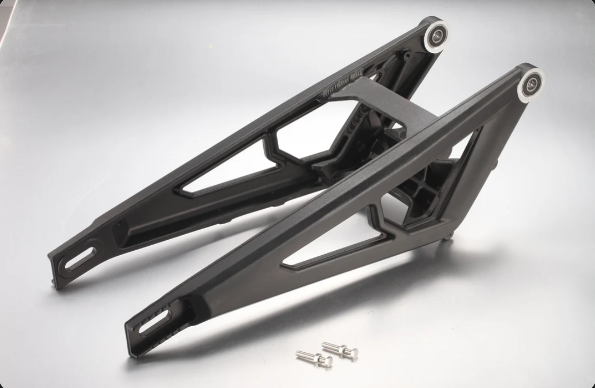 E Ride Pro swingarm with 4 bearings and 2 chain adjusters for ProS, SS2.0, SS3.0, and SR models, shown in the image.