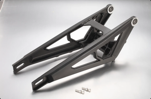 E Ride Pro swingarm with 4 bearings and 2 chain adjusters for ProS, SS2.0, SS3.0, and SR models, shown in the image.