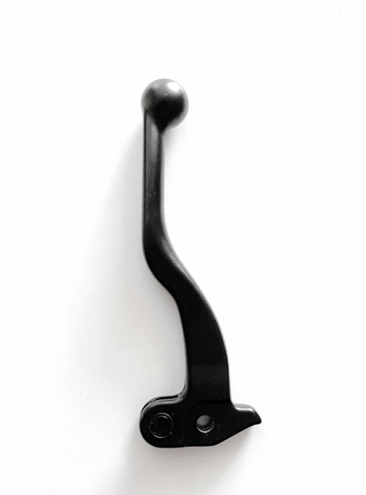 Howling Moto ETM RTR OEM brake lever for all years, close-up view showing black metal lever with textured grip surface.