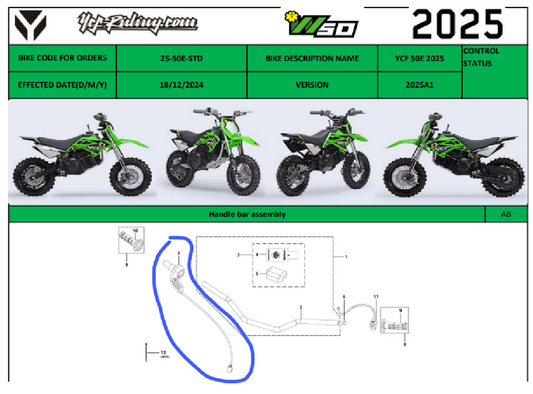 YCF Throttle Assembly for 2018 YCF 50E | YC110-0138-06