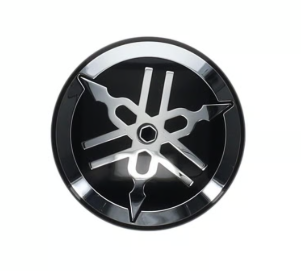 Yamaha OEM MT-07 emblem badge with part number 1RC-2413B-01-00 showing close-up of silver Yamaha logo badge for motorcycle.