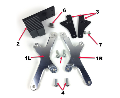 eDirtyBike Seat Riser X-Tension Kit for Surron LBX with installation instructions and hardware displayed.