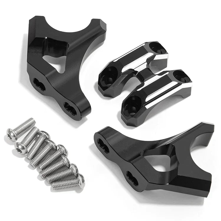 Black solid mount handlebar riser for Surron LBX, Talaria, E Ride Pro, and Rawrr Mantis X e-bikes by eDirtyBike.