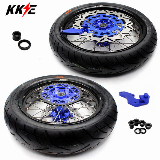 KKE 17 Inch Supermoto Rims Tires For YAMAHA WR250F 2001-2019 WR450F 2003-2018 - Howling Moto