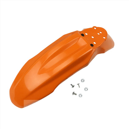 eDirtyBike Fat Boy front fender for Surron Light Bee DB, Talaria Sting MX3, MX4 in bright orange, made of durable plastic.