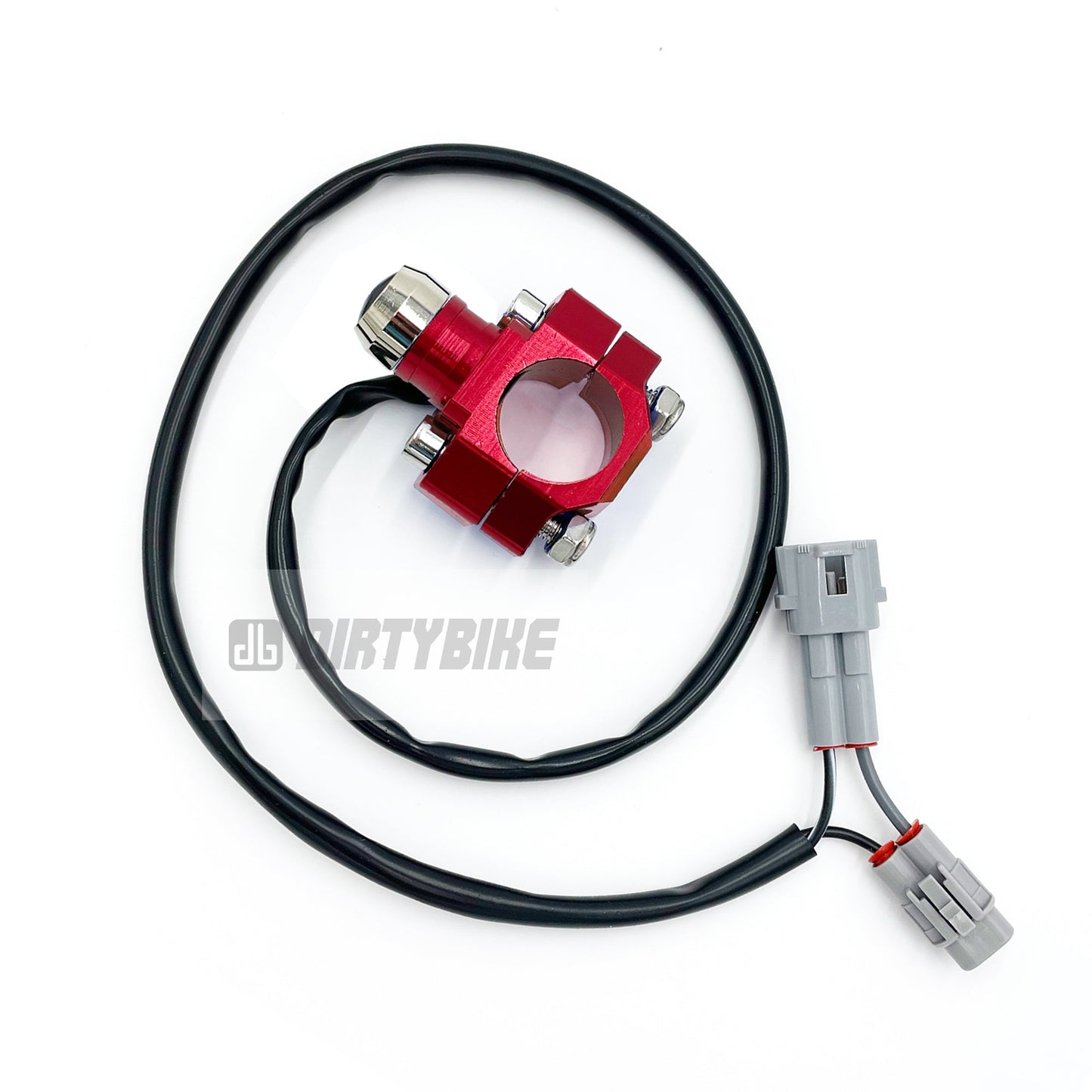 Red Surron Light Bee DB headlight switch by eDirtyBike, designed for Surron LBX and Talaria Sting MX3 electric dirt bikes.
