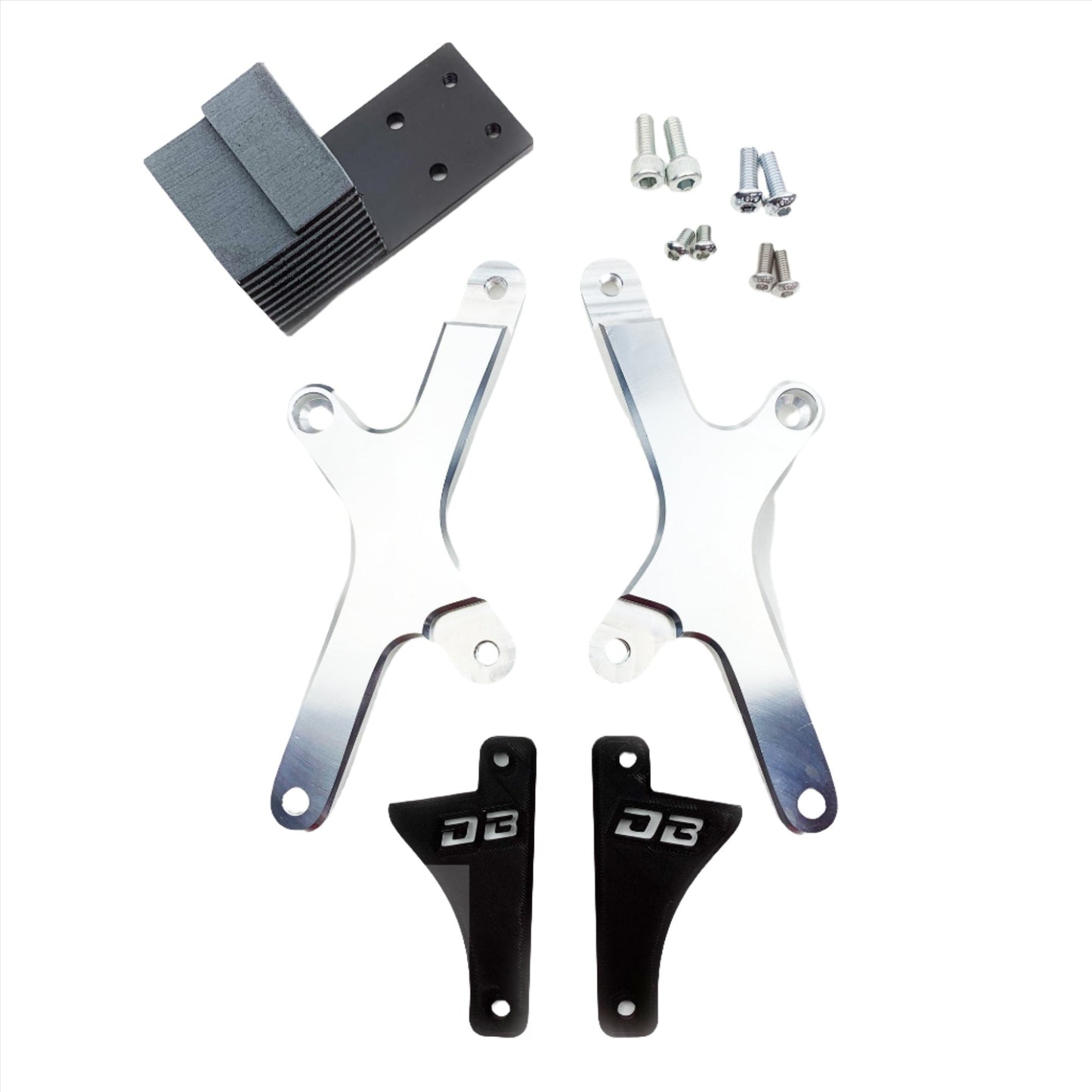 Surron Light Bee DB Seat Riser X-Tension Kit by eDirtyBike in silver, enhances bike seat height and comfort.
