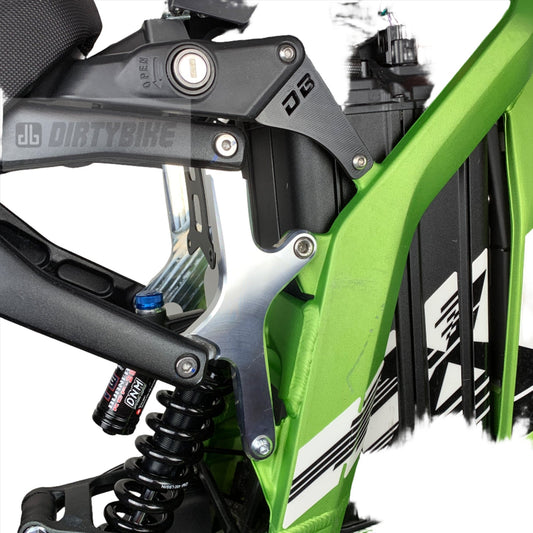 eDirtyBike Surron Light Bee LBX seat riser X-Tension Kit installed on bike, elevating the seat for improved comfort and riding position.