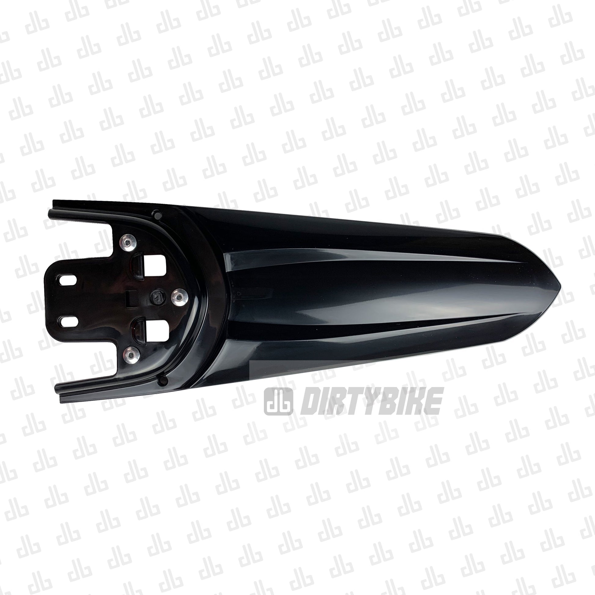 Black rear fender for Surron Light Bee LBX by eDirtyBike, designed to protect the bike and enhance its appearance.