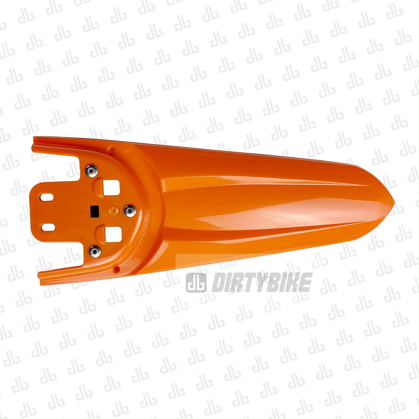 Orange rear fender for Surron Light Bee LBX by eDirtyBike, designed for the GEN2 model, shown installed on the bike.