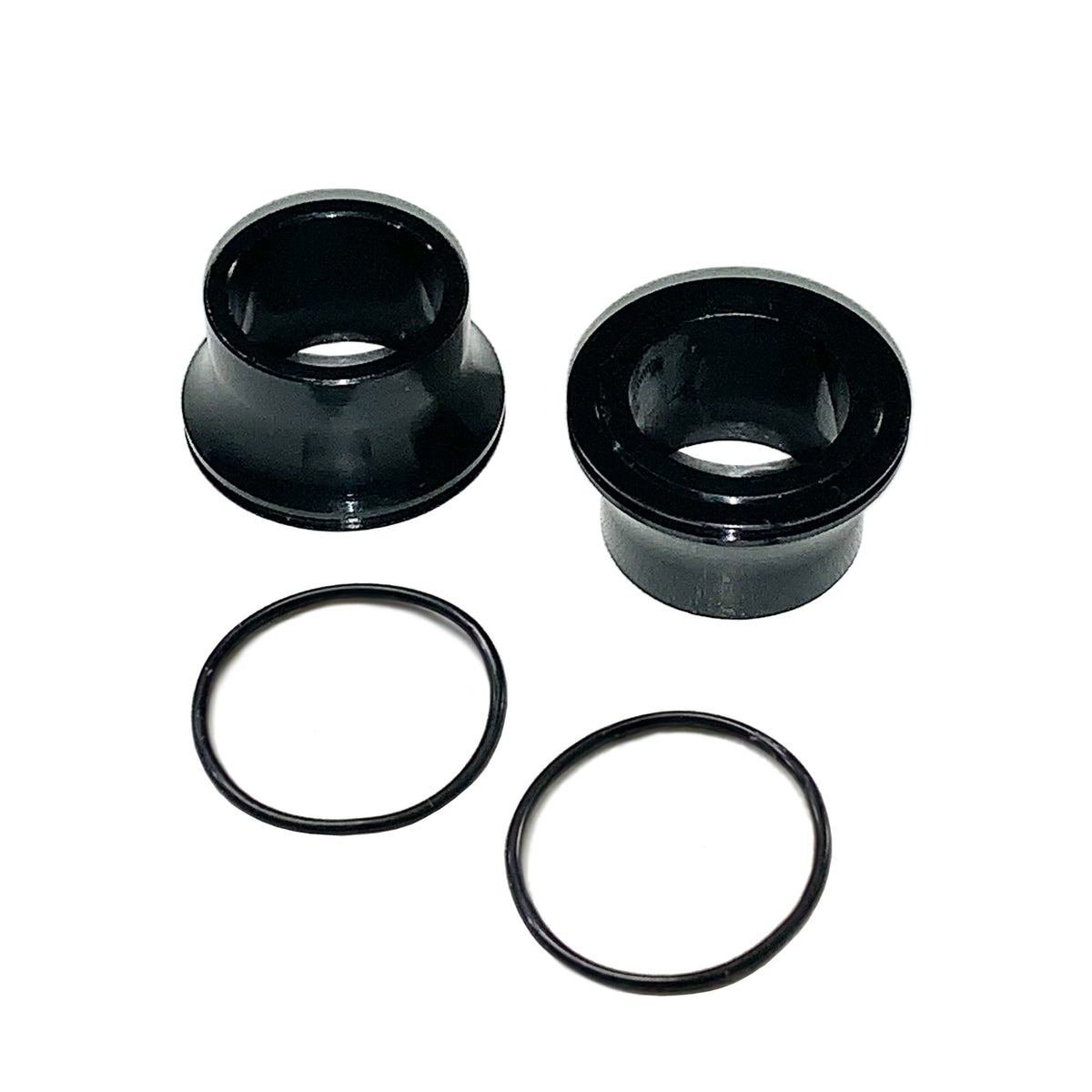 Black front wheel spacer set for Surron LBX, Talaria Sting, MX3, MX4, and E Ride Pro eBike by eDirtyBike.