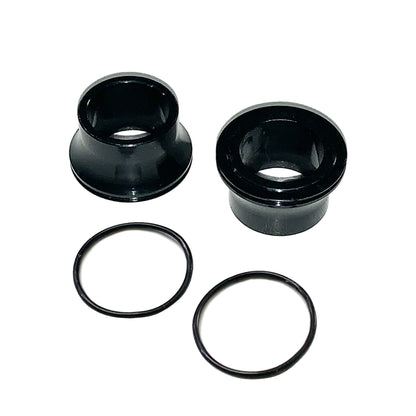 Black front wheel spacer set for Surron LBX, Talaria Sting, MX3, MX4, and E Ride Pro eBike by eDirtyBike.