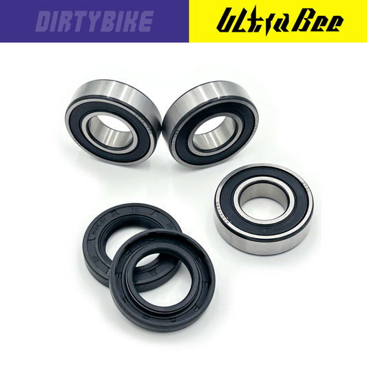 Rear wheel bearing kit for Surron Ultra Bee by eDirtyBike, featuring Ultra Bearings installed on the rear wheel.