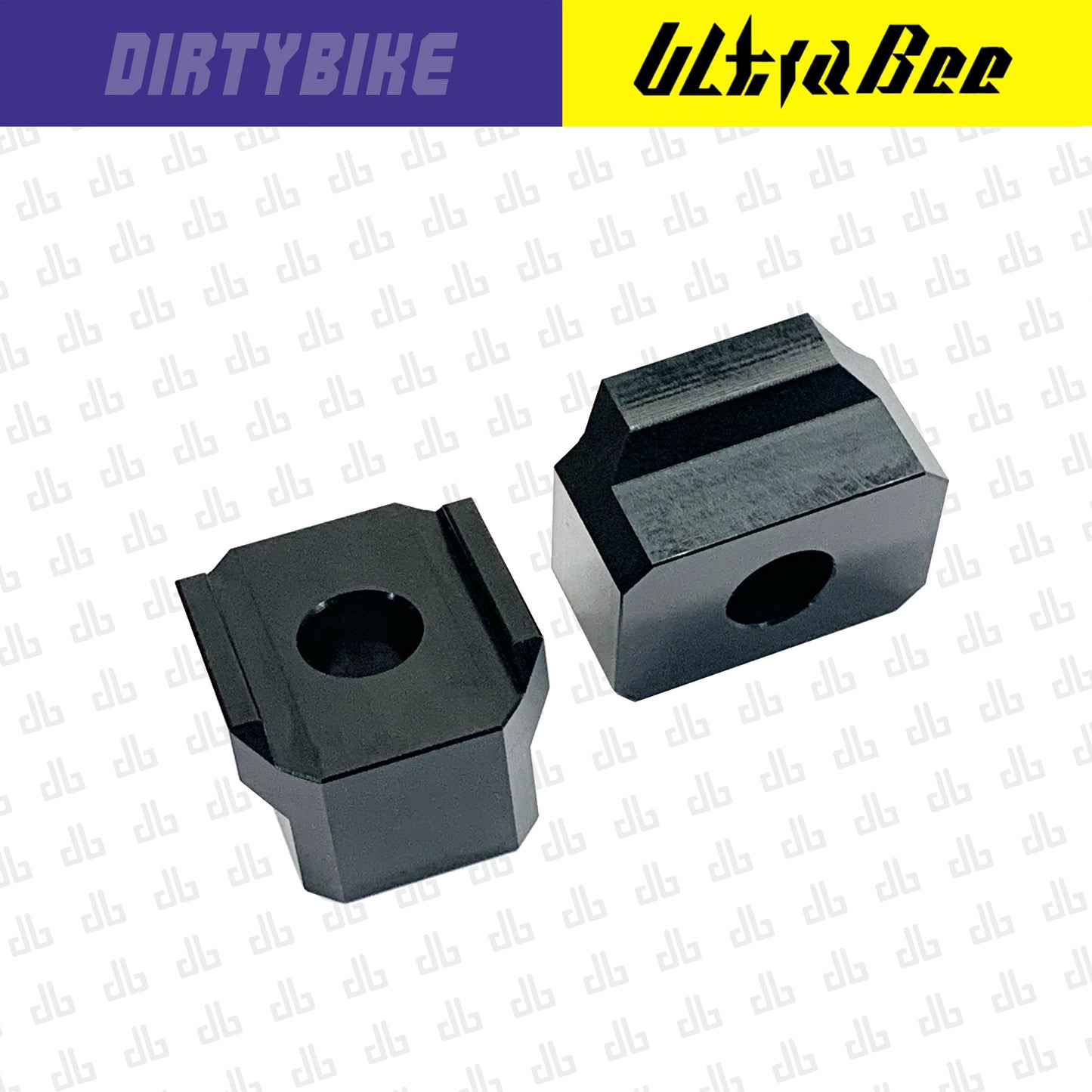 CNC aluminum handlebar riser for Surron Ultra Bee by eDirtyBike, 15mm height increase, shown mounted on electric bike handlebars